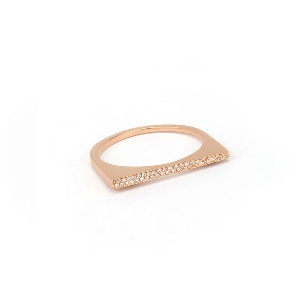 14k rose gold / 5 pavé shard stacking rings