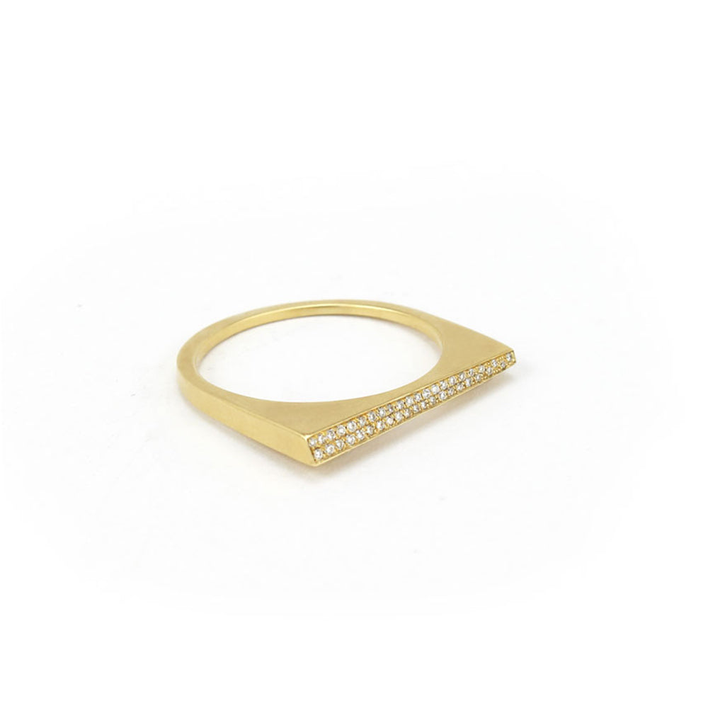 14k yellow gold / 5 pavé shard stacking rings