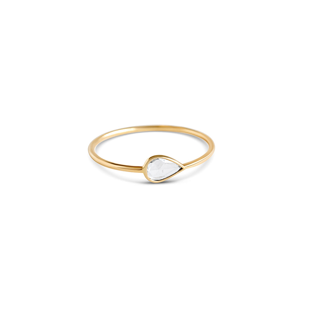  simple pear diamond stacking ring