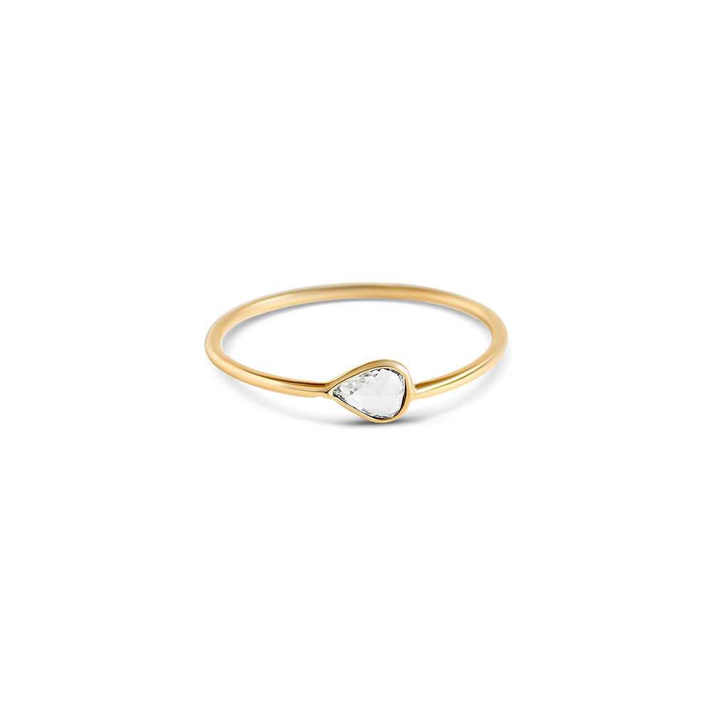  simple pear diamond stacking ring