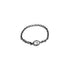 18k white gold plated in black rhodium simple diamond chain ring