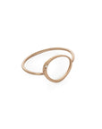 14k rose gold w/ white diamond / 6 offset circle ring