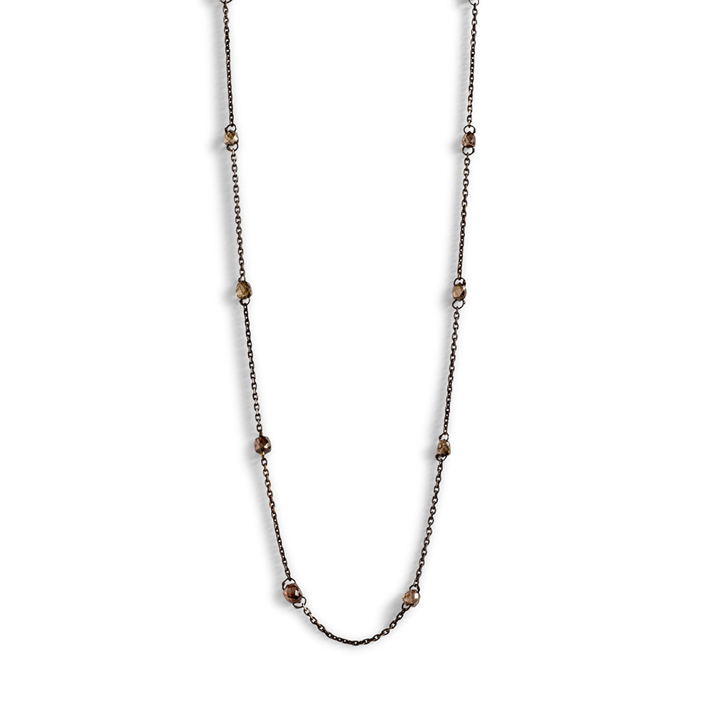  champagne diamond stations necklace