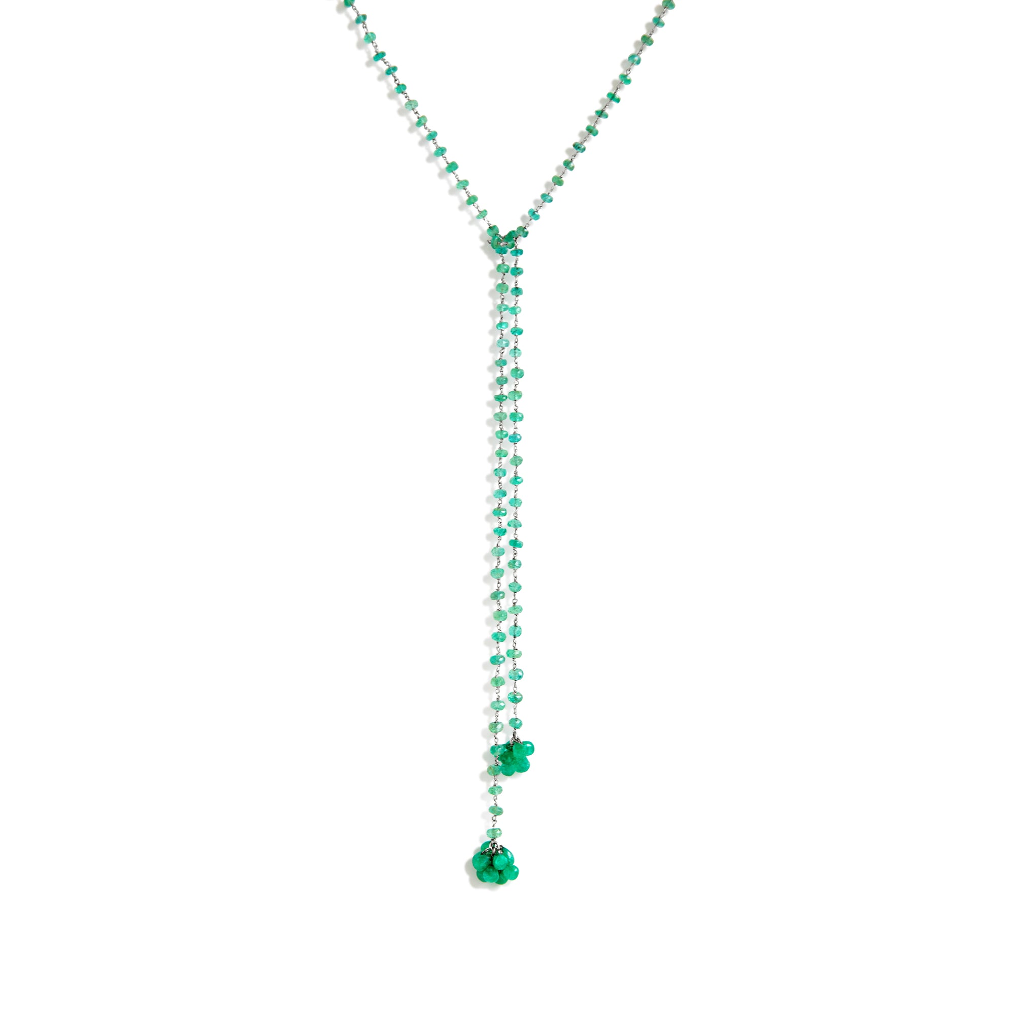  rough cut emerald lariat