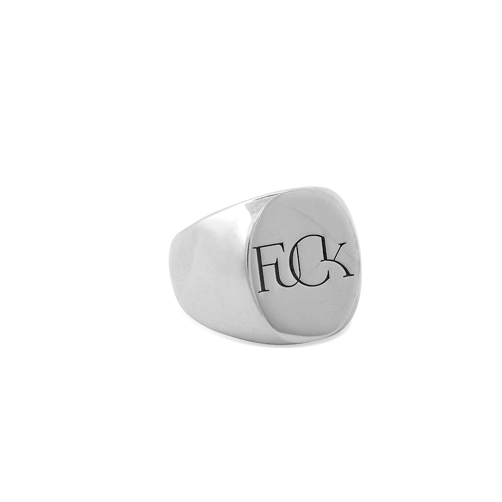 sterling silver / large / Fuck signet ring