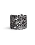 sterling silver plated in black rhodium / 5 arabesque cigar band