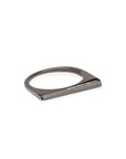 sterling silver plated in black rhodium / beveled shard stacking rings