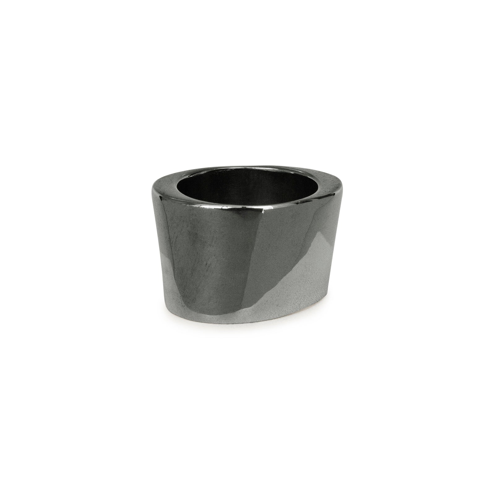 sterling silver plated in black rhodium / 6 torque cigar band