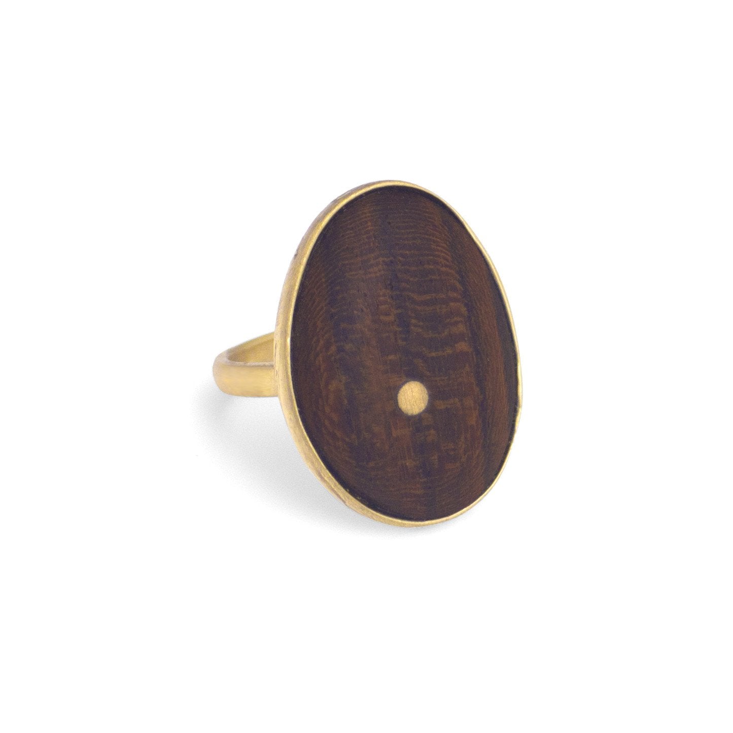 bocote/bronze / 7 oval wood inlay ring