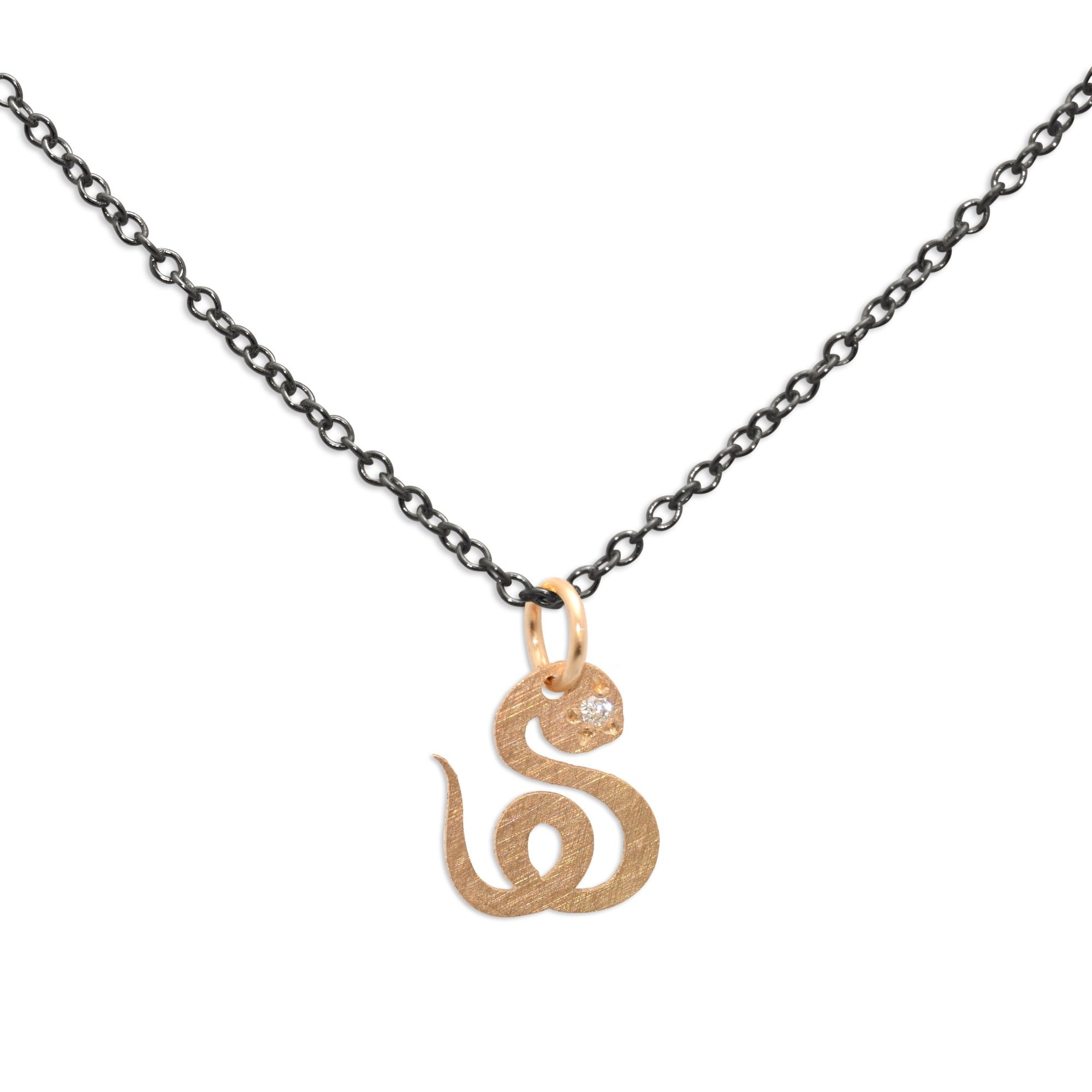 snake / 14k gold / oxidized silver chinese zodiac charms