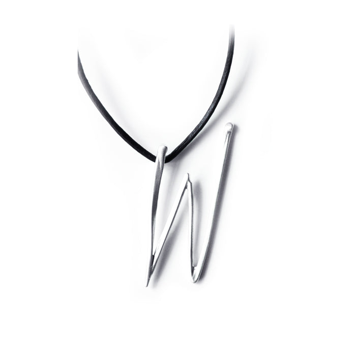 W / sterling silver lettres pendant