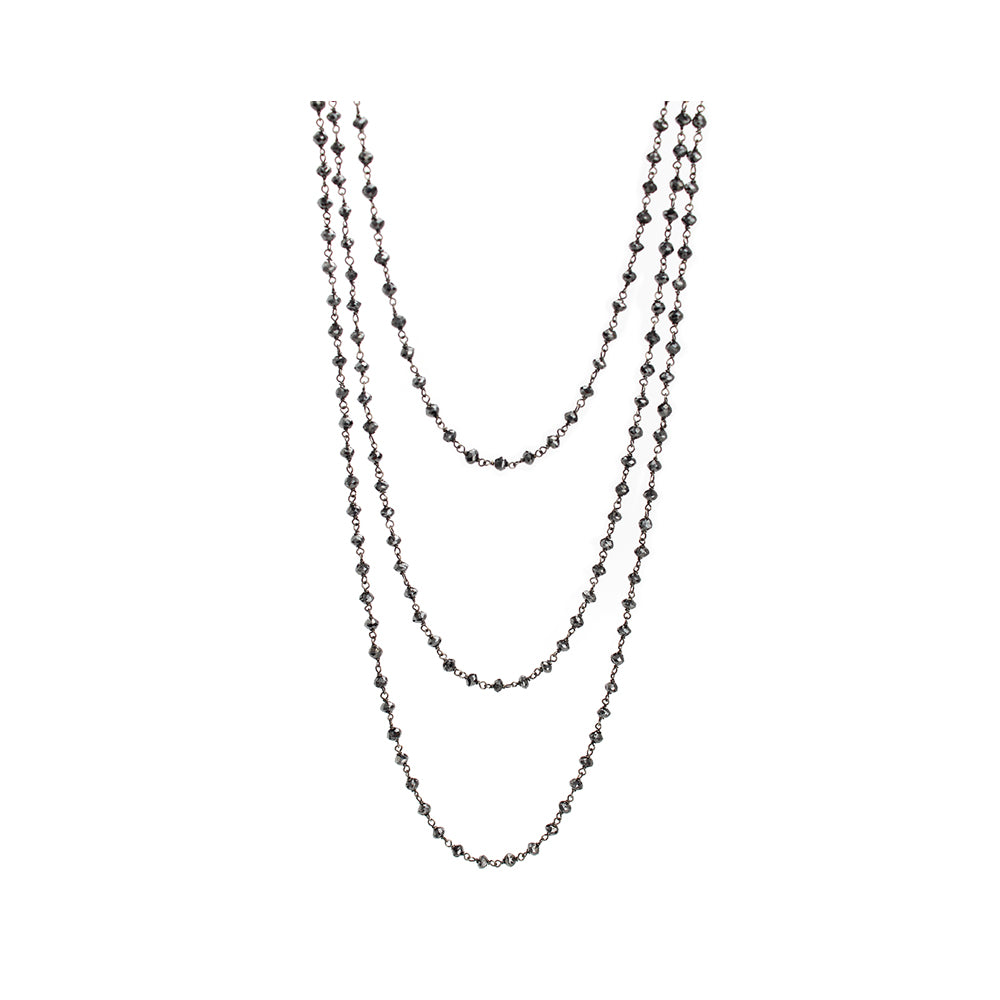 18" rough cut black diamond necklace