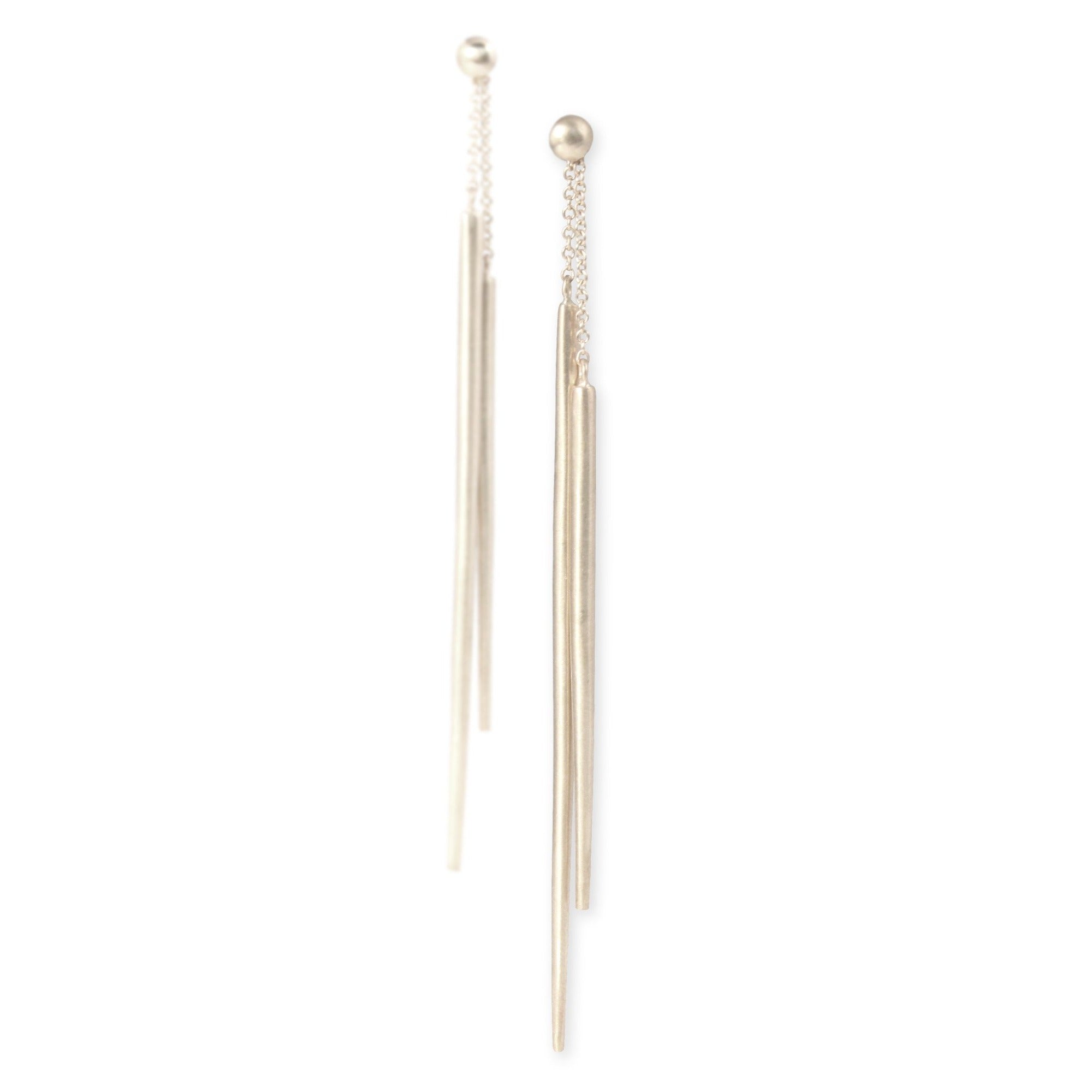 sterling silver spicula dangle earrings
