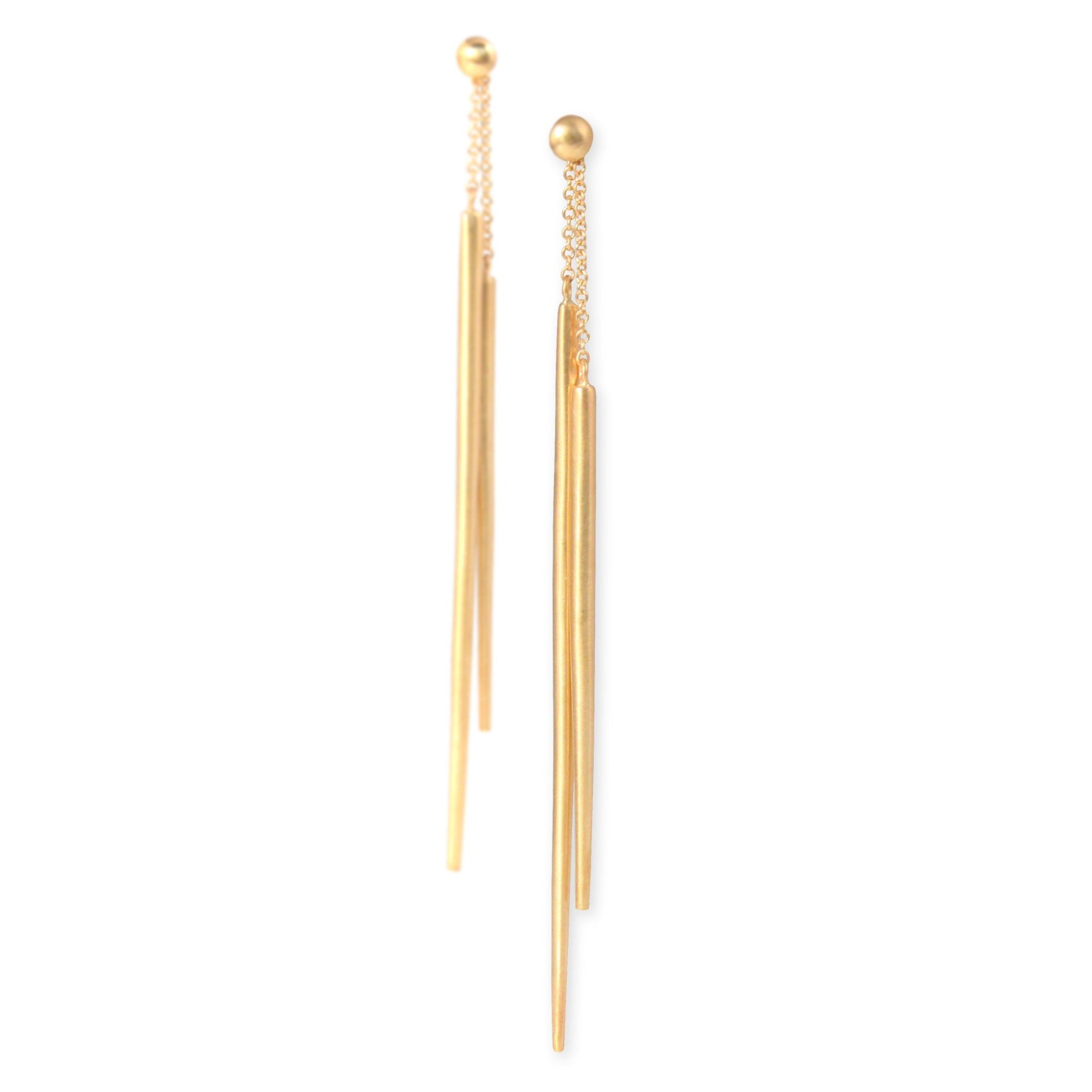14k yellow gold spicula dangle earrings