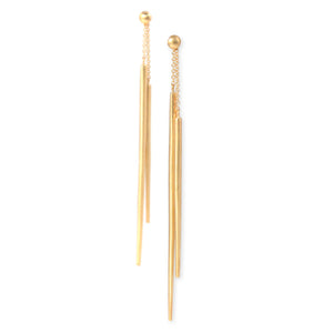 14k yellow gold spicula dangle earrings