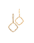 14k yellow gold small clover earrings