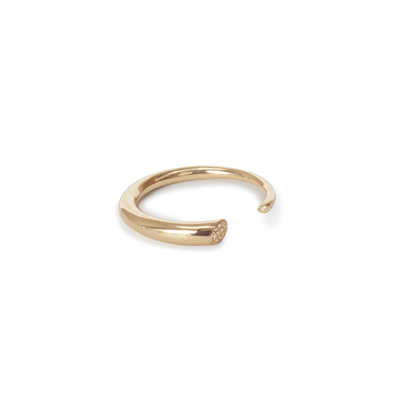 14k yellow gold w/white diamonds / tapered / 6 arpent stacking rings with diamonds