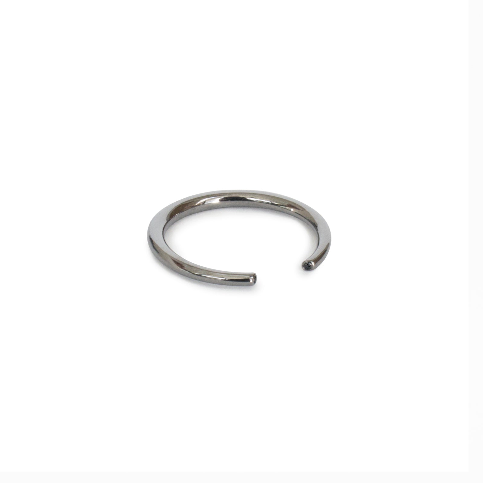 14k white gold plated in black rhodium w/black pave diamonds / thin / 6 arpent stacking rings with diamonds