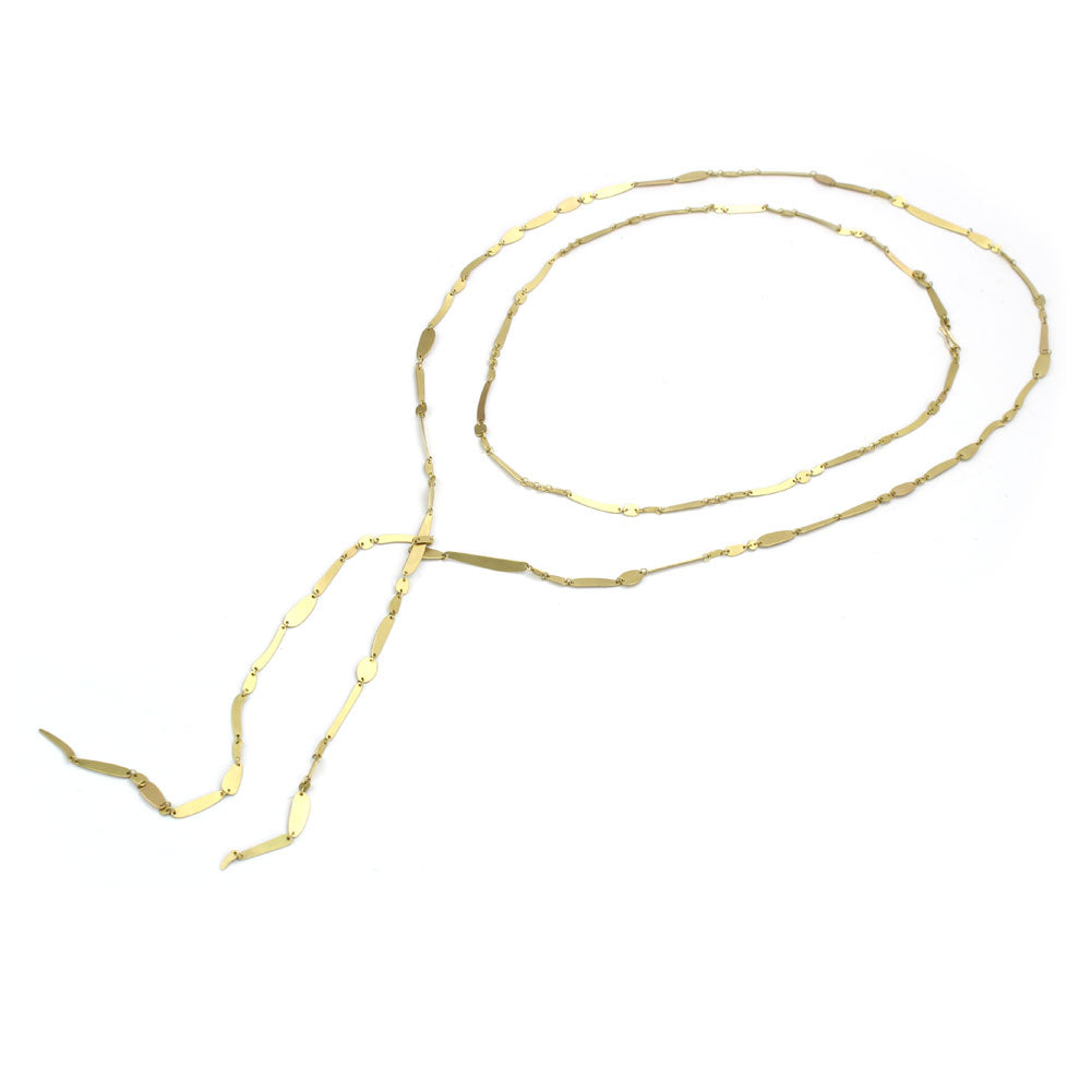 18k yellow gold / 36" infinity totem link chain